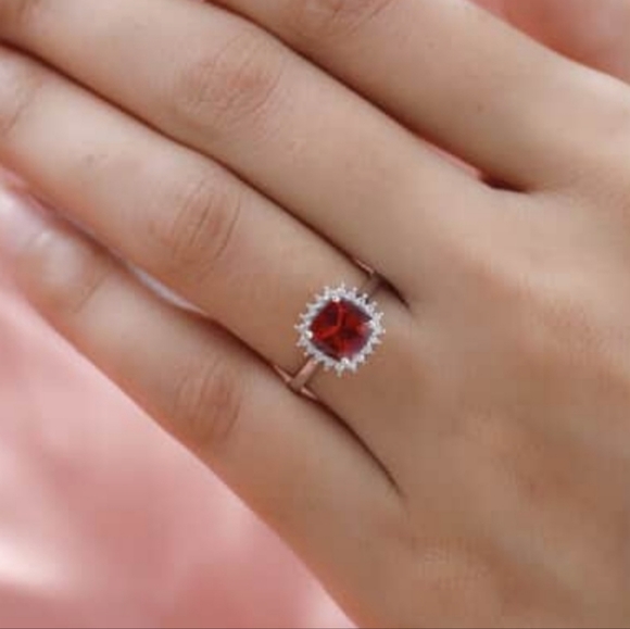 Genuine Rose Apatite 💍 Platinum over Sterling Silver Sz 6! - Picture 6 of 7